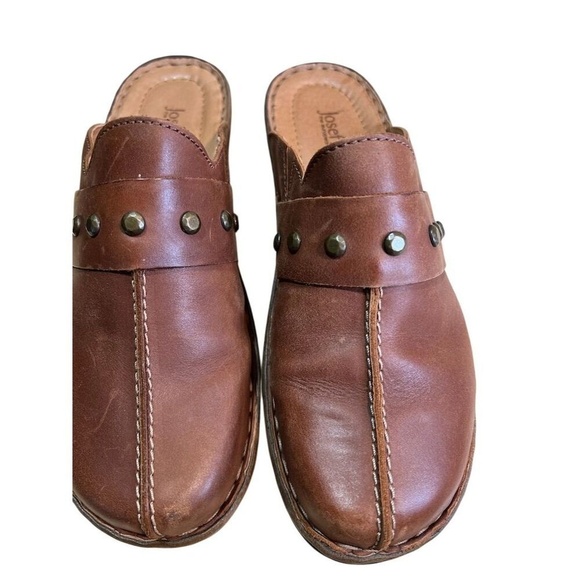 Josef Seibel Women's Mule Clogs Brown Studded Slip-On Size 9 US. EUC - Picture 4 of 8